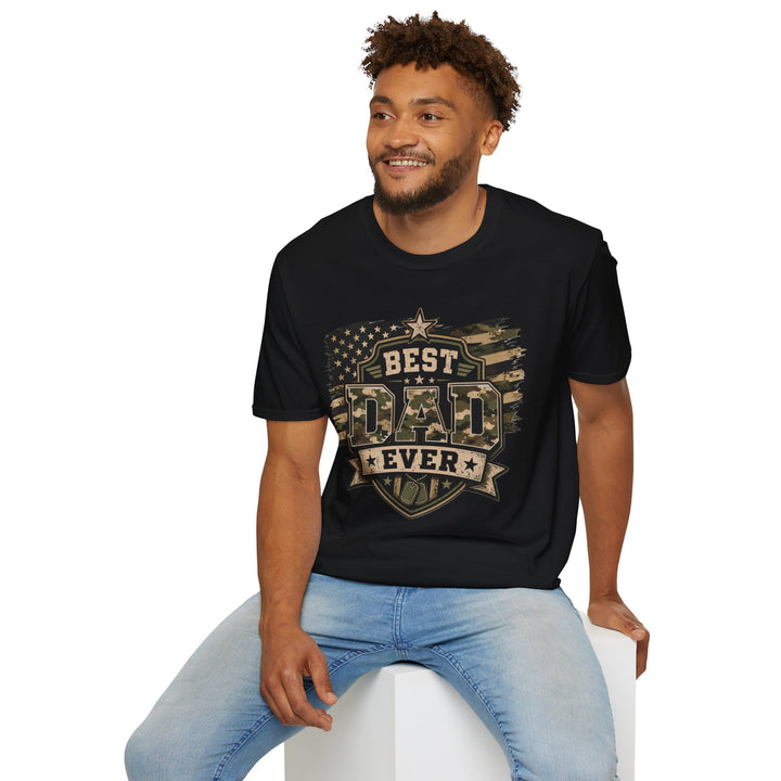 Best Dad Ever Camo T-Shirt — Military Flag Father's Day Gift