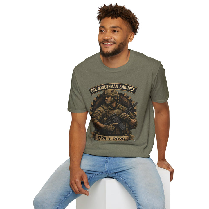 Minuteman Endures T-Shirt — Patriotic Veteran Military Tribute Tee (1776–2026)