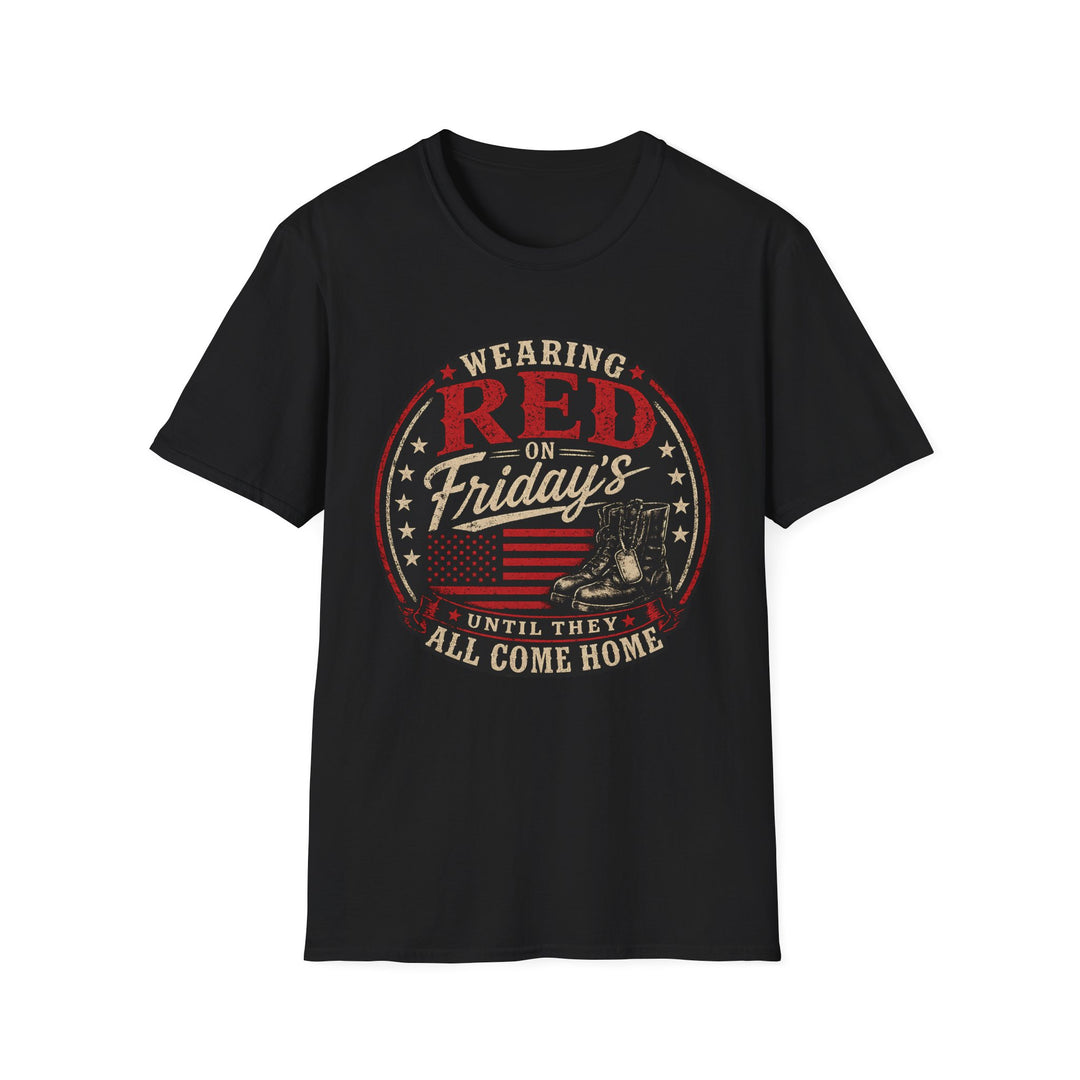 Wearing Red on Fridays T‑Shirt — Support Our Troops Patriotic Tee