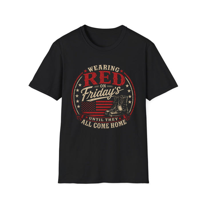 Wearing Red on Fridays T‑Shirt — Support Our Troops Patriotic Tee