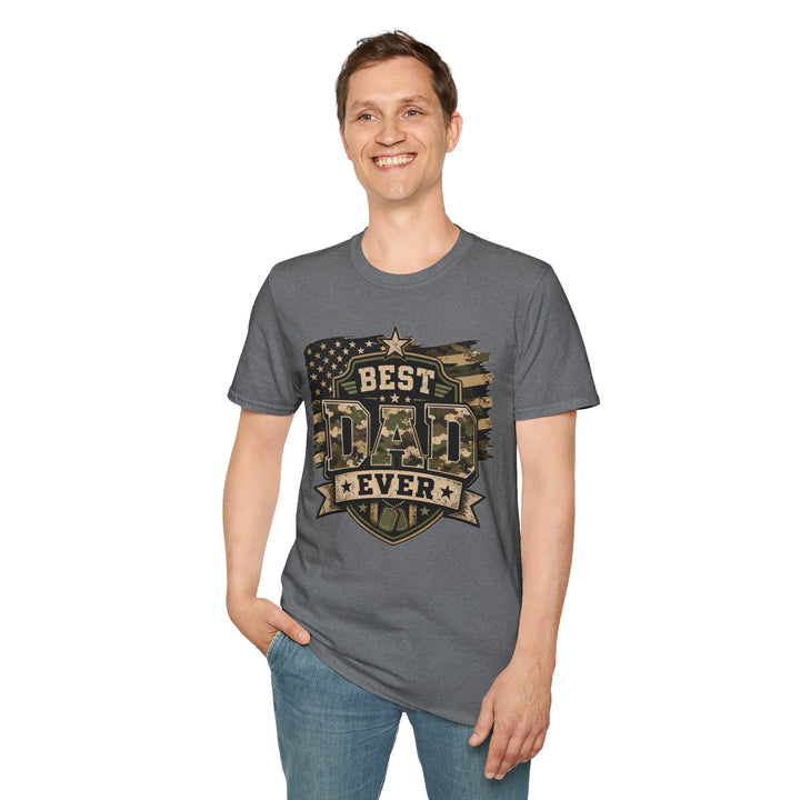 Best Dad Ever Camo T-Shirt — Military Flag Father's Day Gift