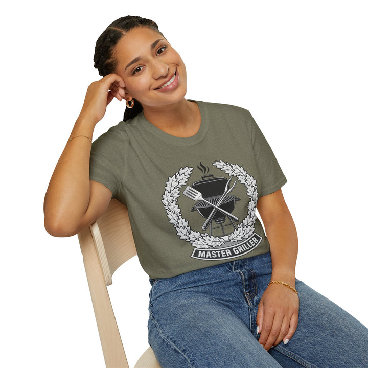 Master Griller T-Shirt — BBQ Grill Emblem Tee for Grill Lovers