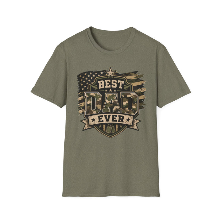 Best Dad Ever Camo T-Shirt — Military Flag Father's Day Gift