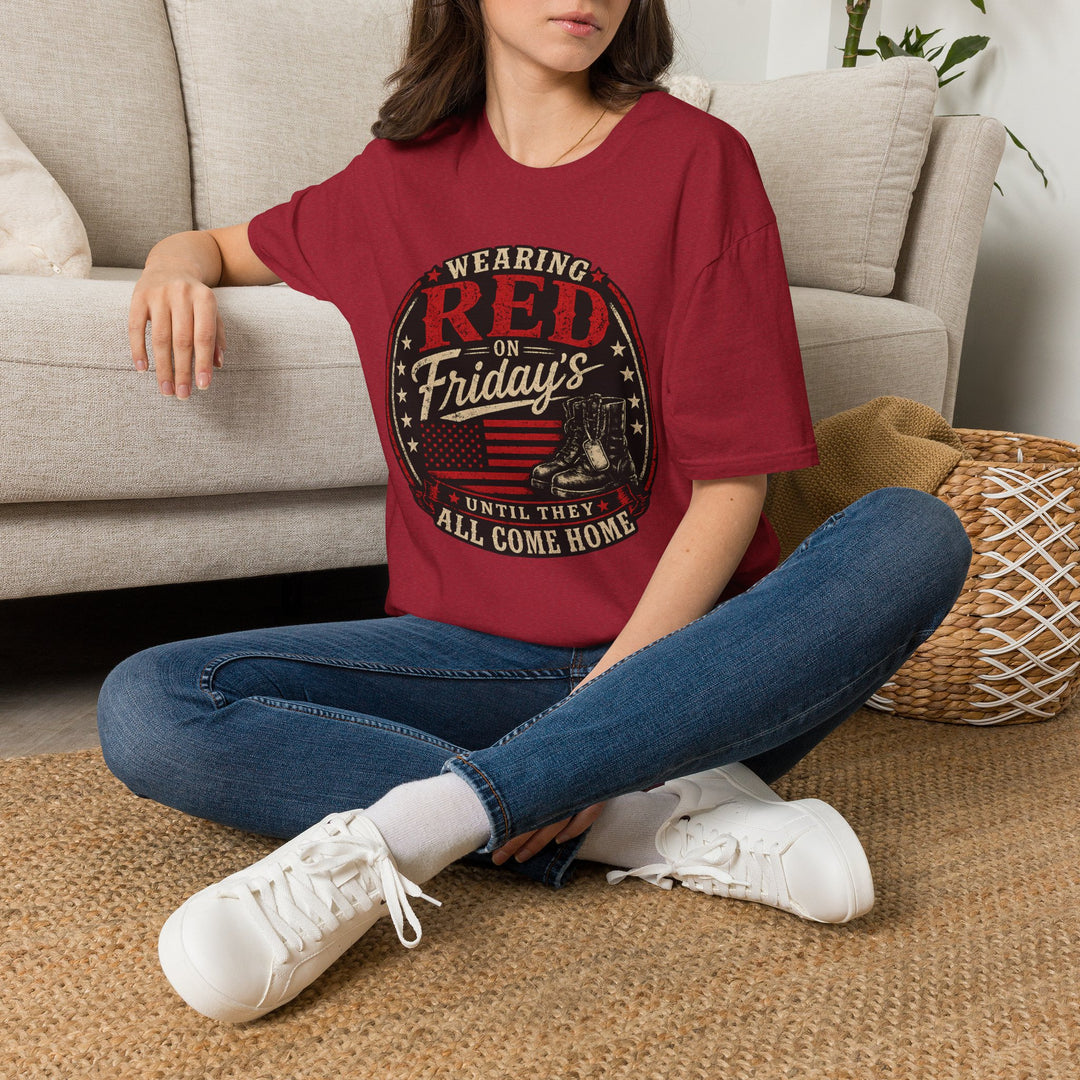 Wearing Red on Fridays T‑Shirt — Support Our Troops Patriotic Tee