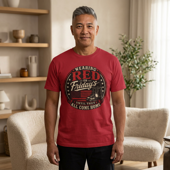 Wearing Red on Fridays T‑Shirt — Support Our Troops Patriotic Tee