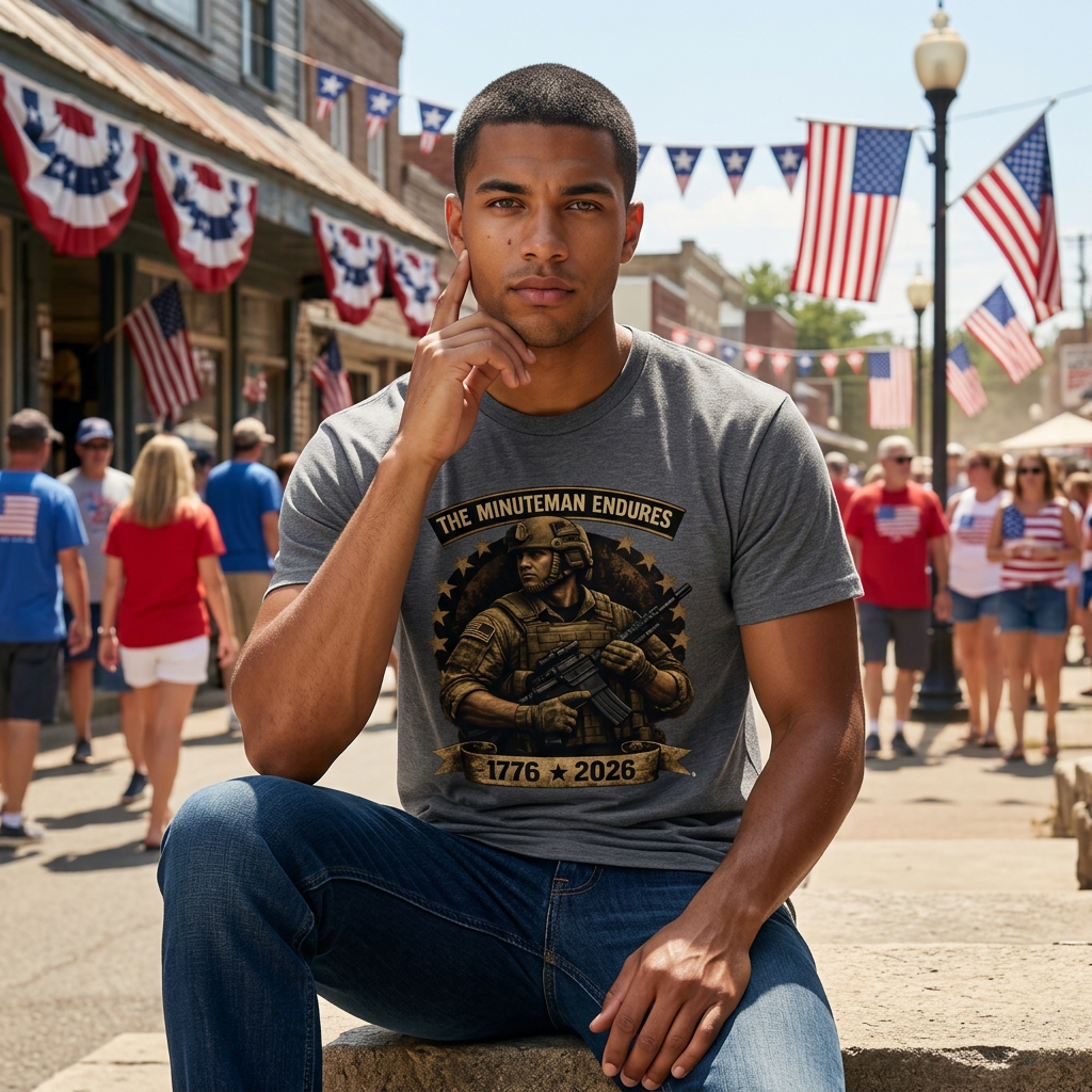 Minuteman Endures T-Shirt — Patriotic Veteran Military Tribute Tee (1776–2026)
