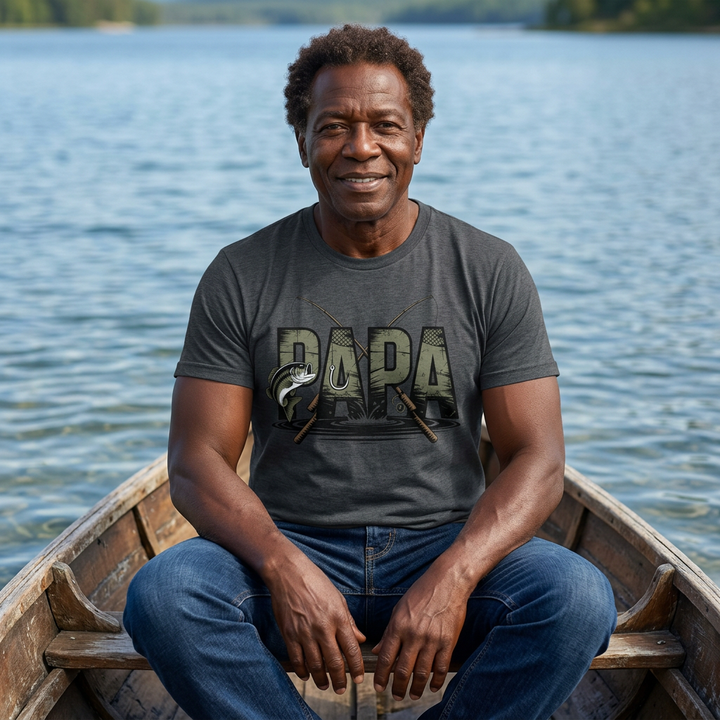 Fishing Papa T-Shirt — Dad Fishing Graphic Tee