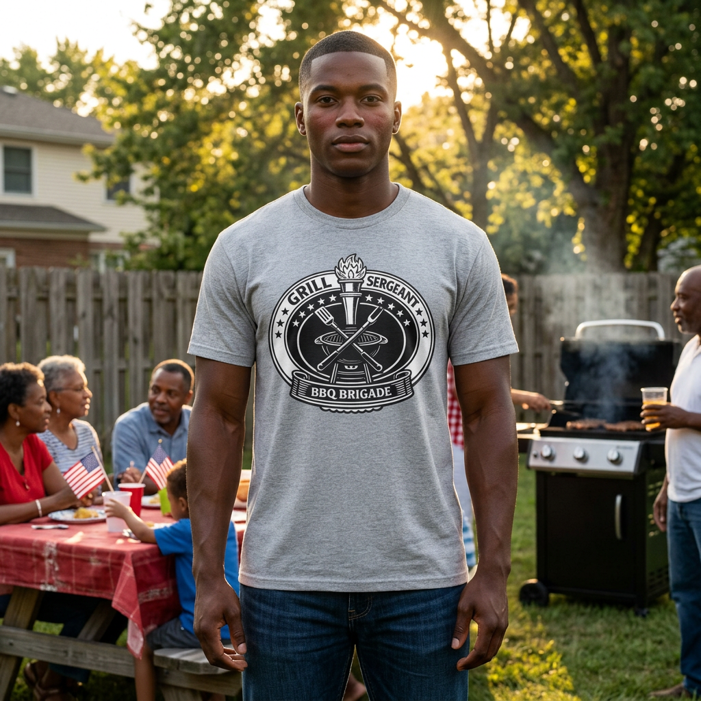 Grill Sergeant T-Shirt — BBQ Brigade Badge