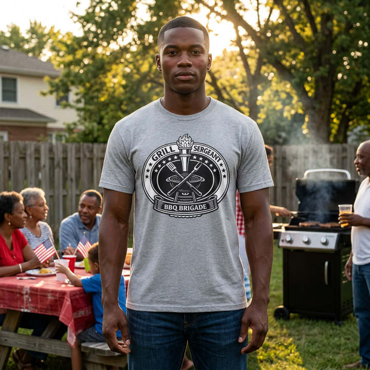 Grill Sergeant T-Shirt — BBQ Brigade Badge