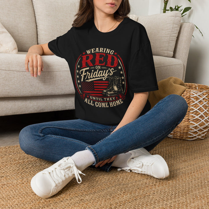 Wearing Red on Fridays T‑Shirt — Support Our Troops Patriotic Tee