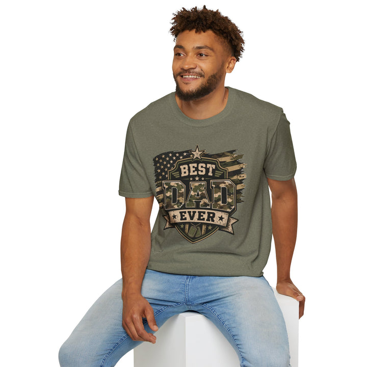 Best Dad Ever Camo T-Shirt — Military Flag Father's Day Gift