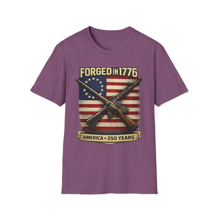 Forged in 1776 T-Shirt — Patriotic American Flag & Crossed Rifles Tee