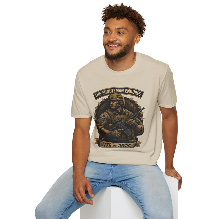 Minuteman Endures T-Shirt — Patriotic Veteran Military Tribute Tee (1776–2026)