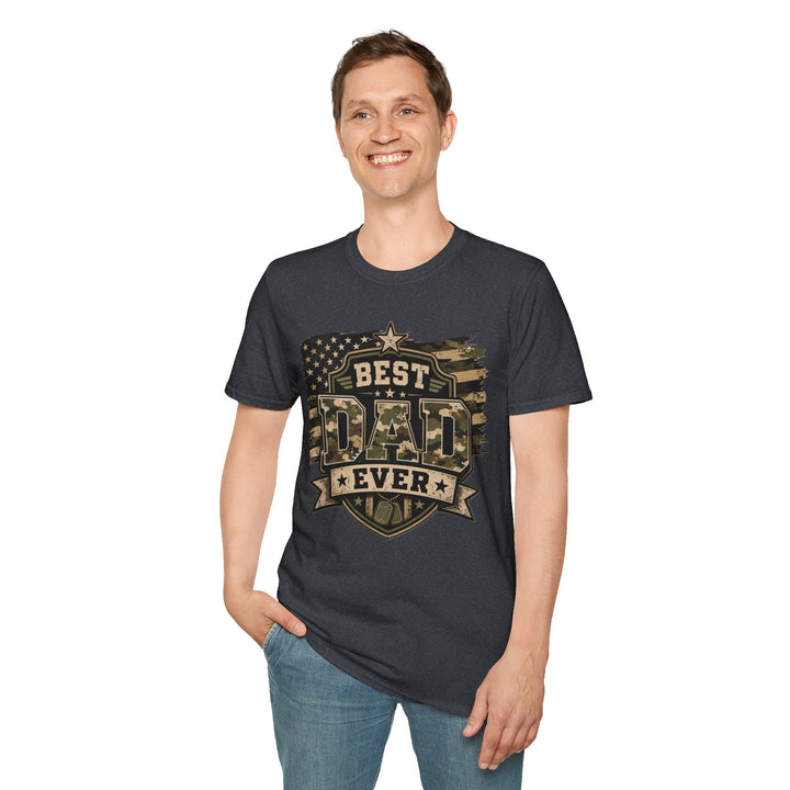 Best Dad Ever Camo T-Shirt — Military Flag Father's Day Gift