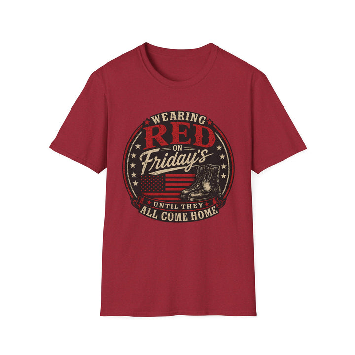 Wearing Red on Fridays T‑Shirt — Support Our Troops Patriotic Tee