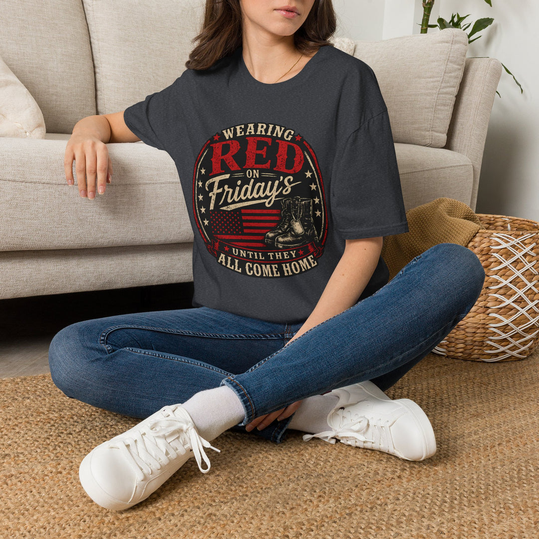 Wearing Red on Fridays T‑Shirt — Support Our Troops Patriotic Tee