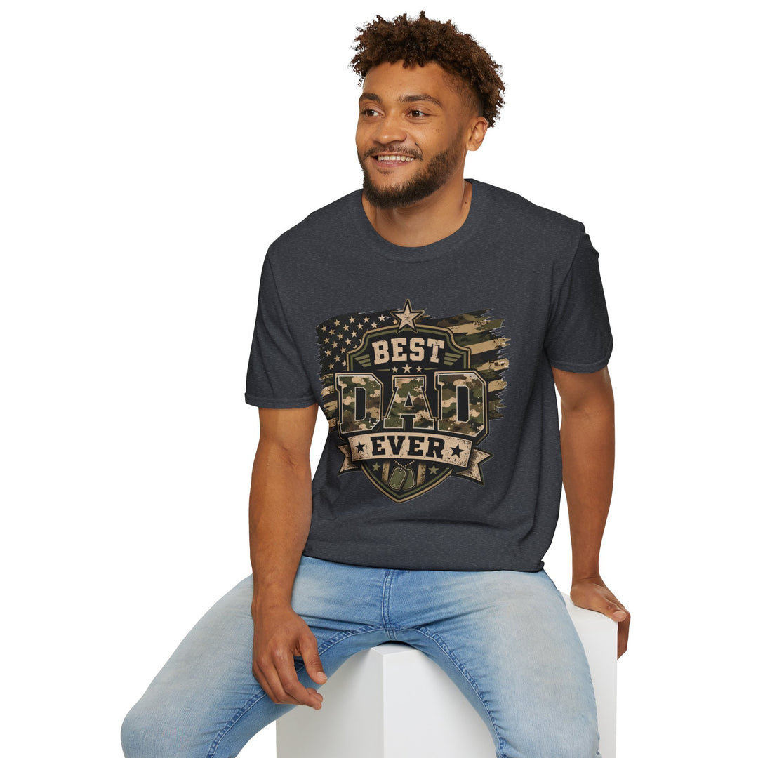 Best Dad Ever Camo T-Shirt — Military Flag Father's Day Gift