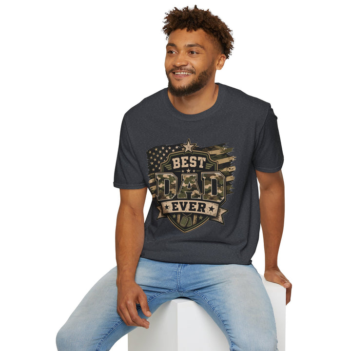 Best Dad Ever Camo T-Shirt — Military Flag Father's Day Gift