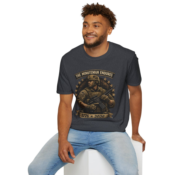 Minuteman Endures T-Shirt — Patriotic Veteran Military Tribute Tee (1776–2026)