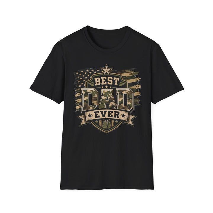 Best Dad Ever Camo T-Shirt — Military Flag Father's Day Gift