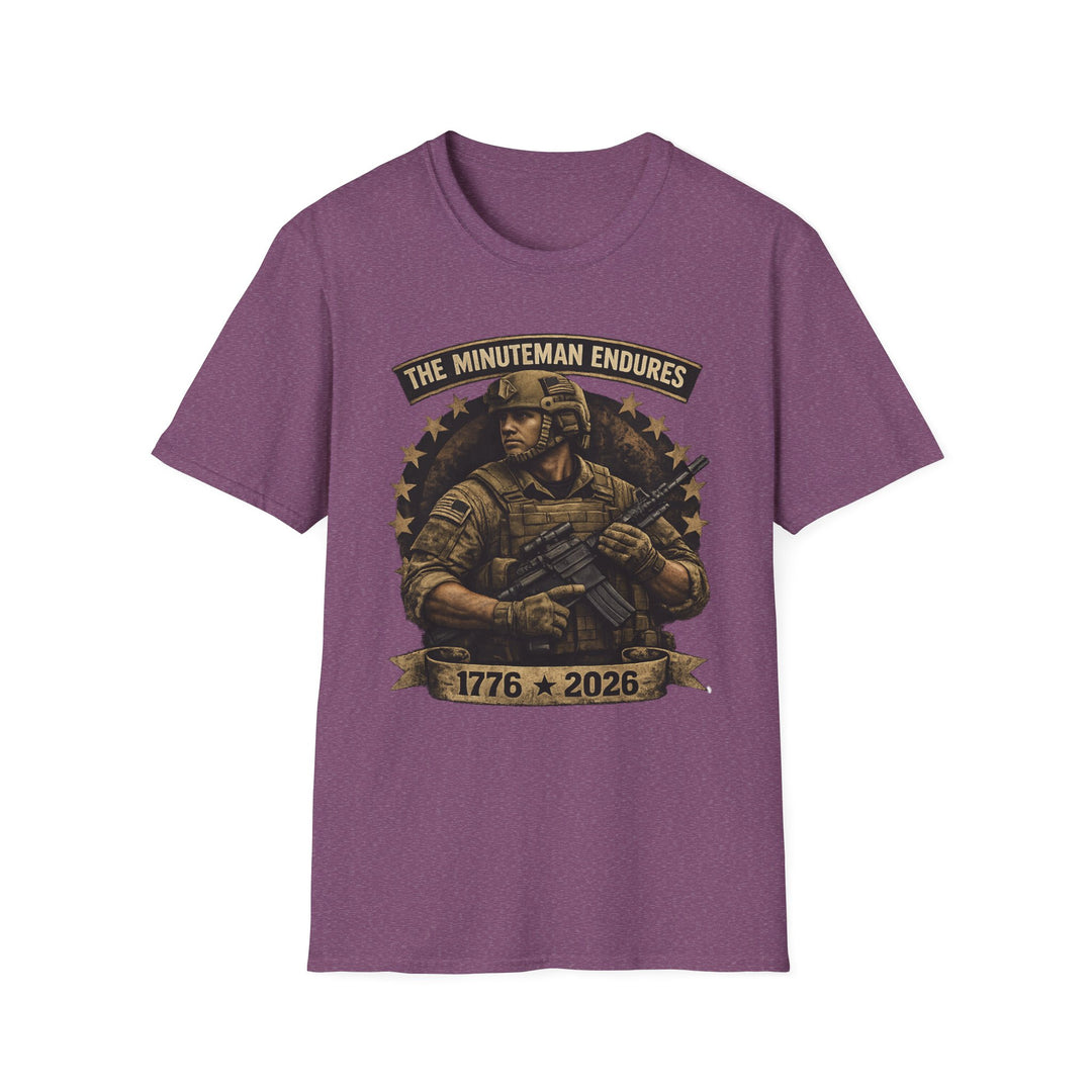 Minuteman Endures T-Shirt — Patriotic Veteran Military Tribute Tee (1776–2026)