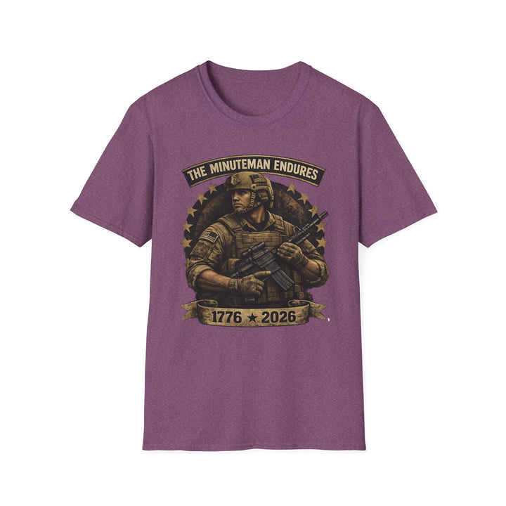 Minuteman Endures T-Shirt — Patriotic Veteran Military Tribute Tee (1776–2026)